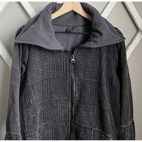 Aller Simplement Women’s L Fleece Lined Full Zip Jacket Nepal - Gray - Picture 2 of 9